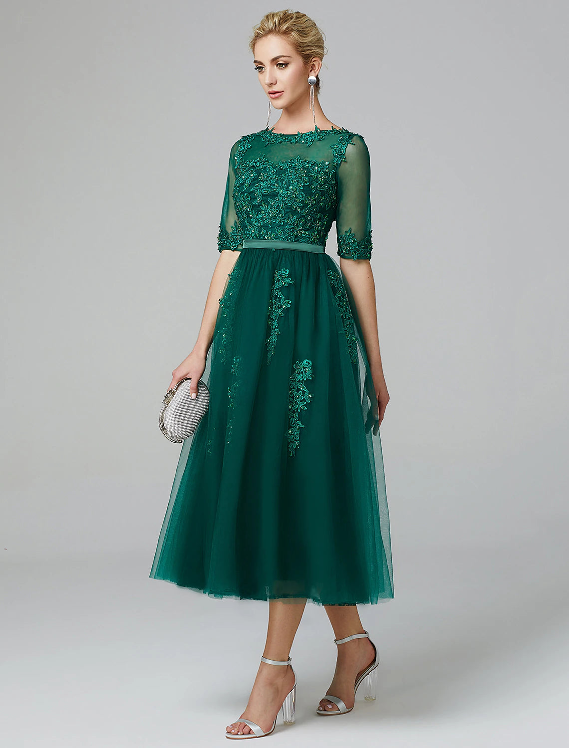 christmas cocktail dress QOS Gold Metallic Stripe Christmas Cocktail Midi Dress main image 0
